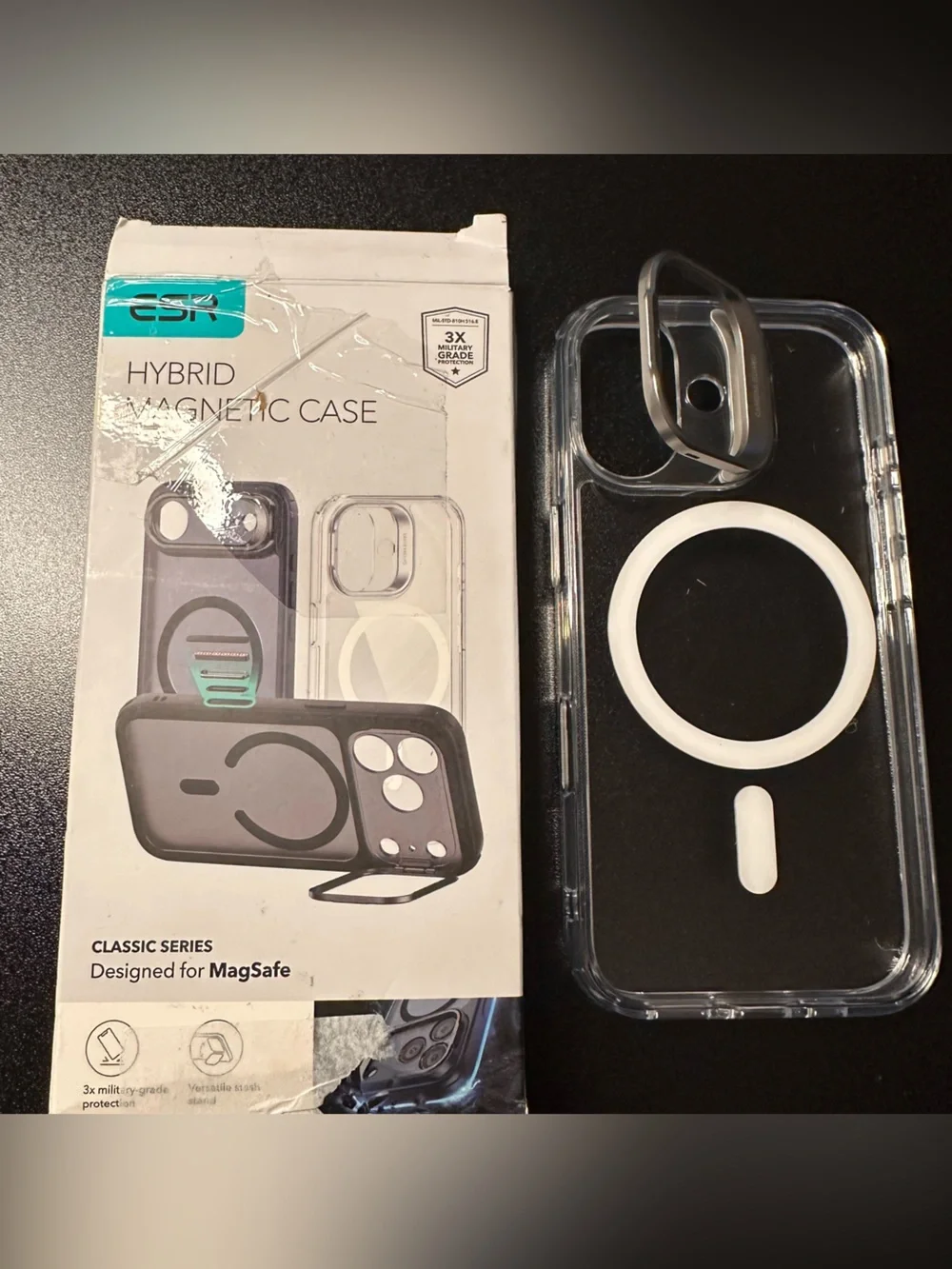 ESR Hybrid Magnetic Case For iPhone 17 Pro Clear Camera Control Stash Stand NIOB